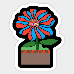 feline flower of colors Sticker